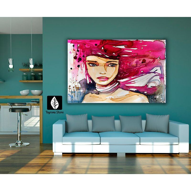 TAYRONA STORE - Cuadro En Lienzo Para Habitaciones Cara Mujer Art 01 50x35cm