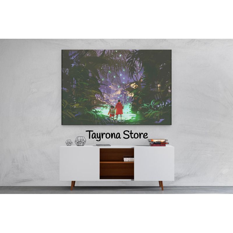 TAYRONA STORE - Cuadro En Lienzo Para Habitaciones Fantasía 54 70x50cm