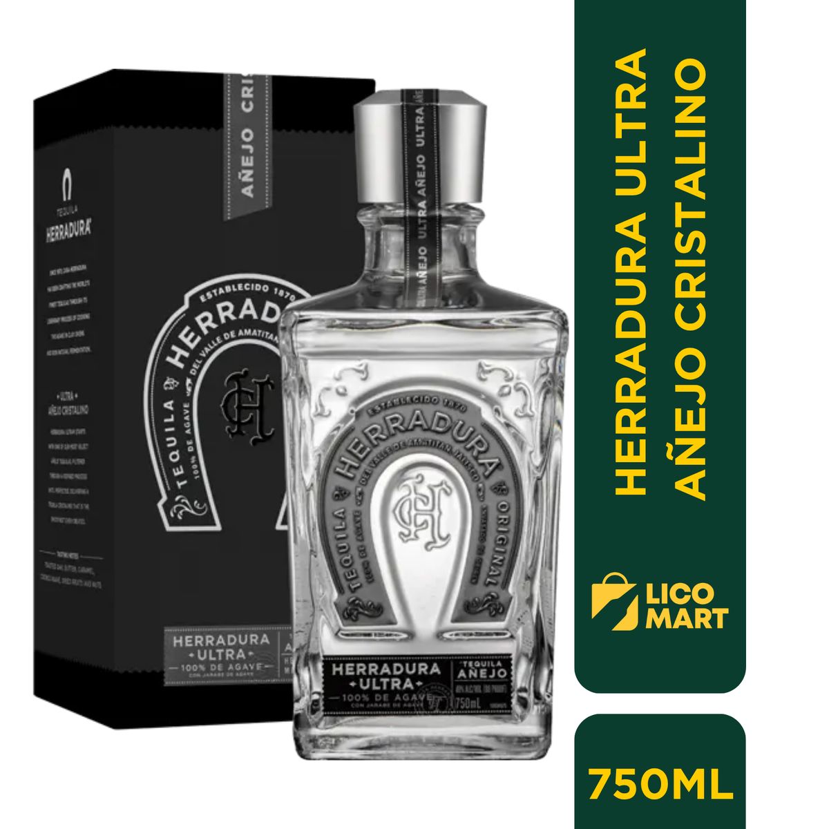 GENERICO - TEQUILA HERRADURA CRISTALINO ULTRA 100% AGAVE 750 ML