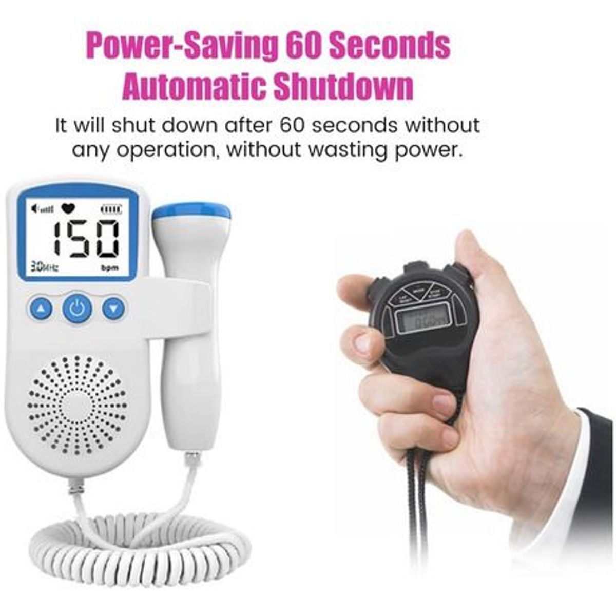 GENERICO - Doppler Fetal Ultrasonido Monitor De Latidos Prenatal  AZUL