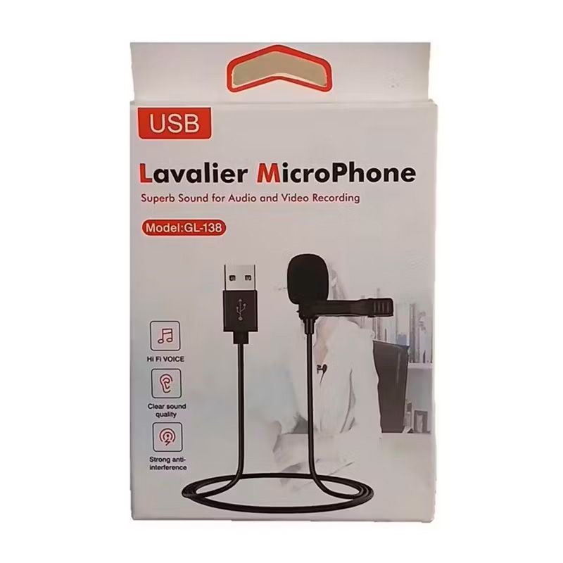 GENERICO - Micrófono de Solapa Portátil para PC - Videoconferencia USB