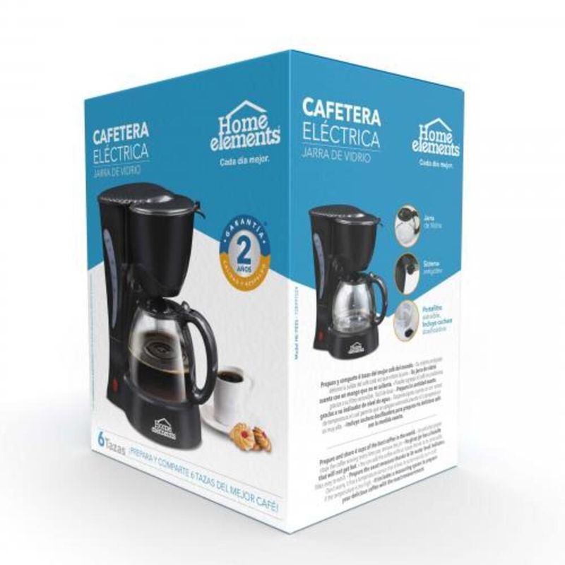 HOME ELEMENTS - Cafetera Eléctrica 6 tazas