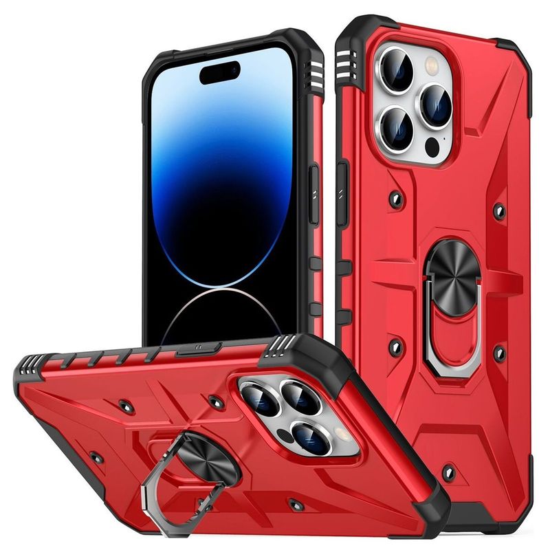 GENERICO - Funda Estuche Antishock Protector Compatible iPhone 14 Pro Max Rojo