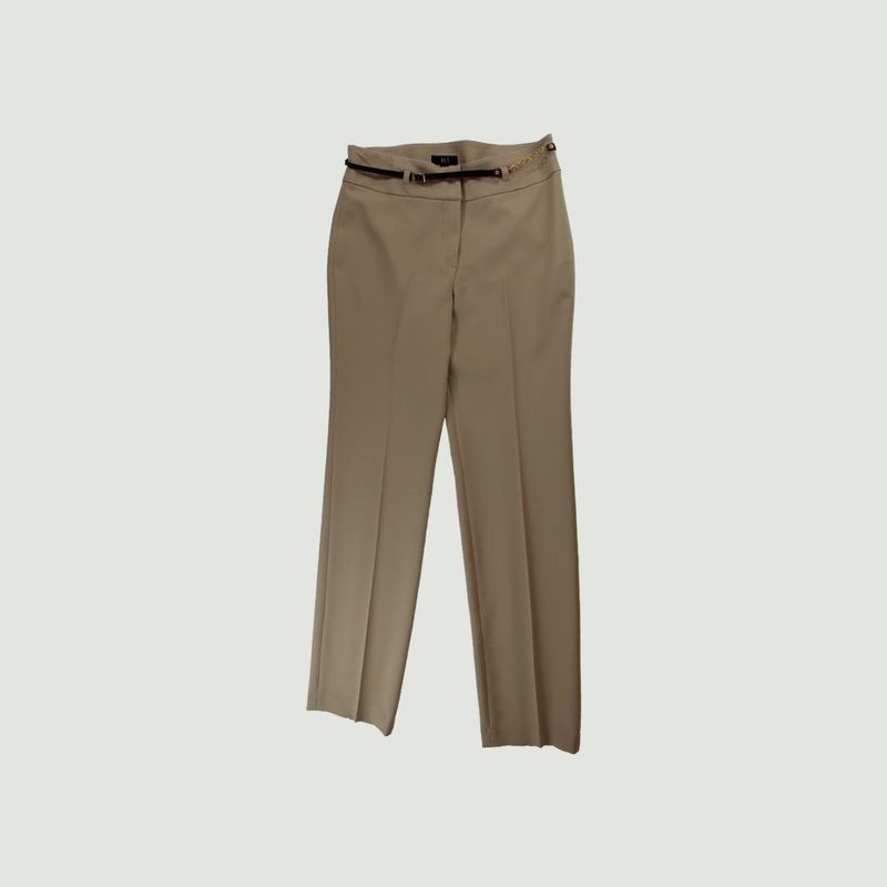 L Y H - Pantalon Para Mujer Beige Marca L&H