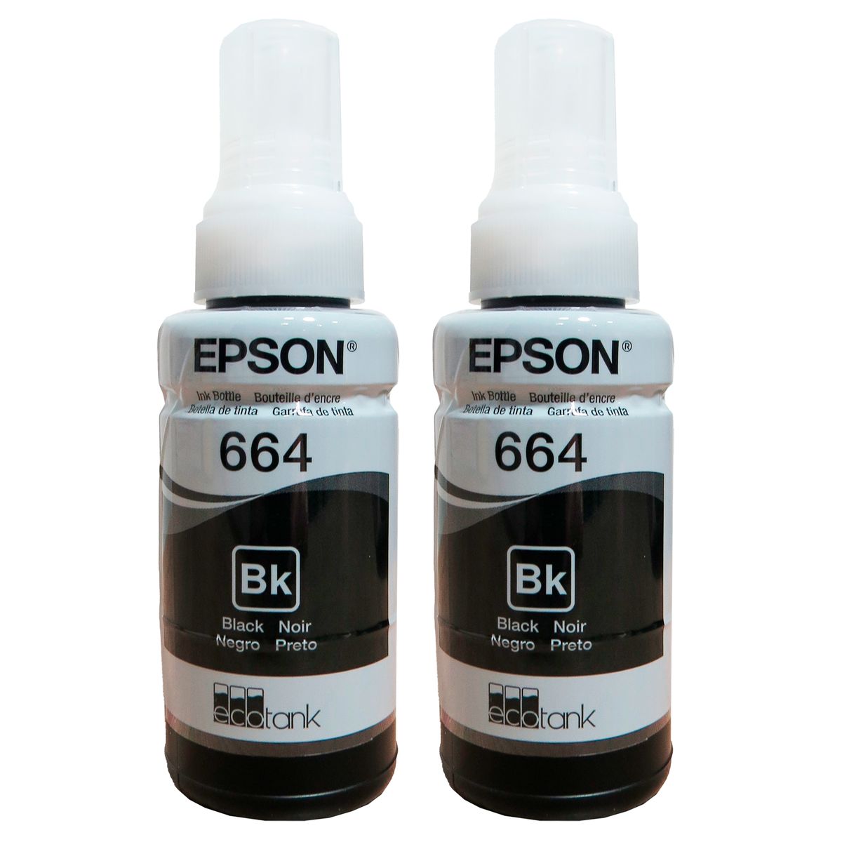EPSON - Tinta 664 Epson negro para impresoras l210 l355 l365 l555 l575 kit x 2