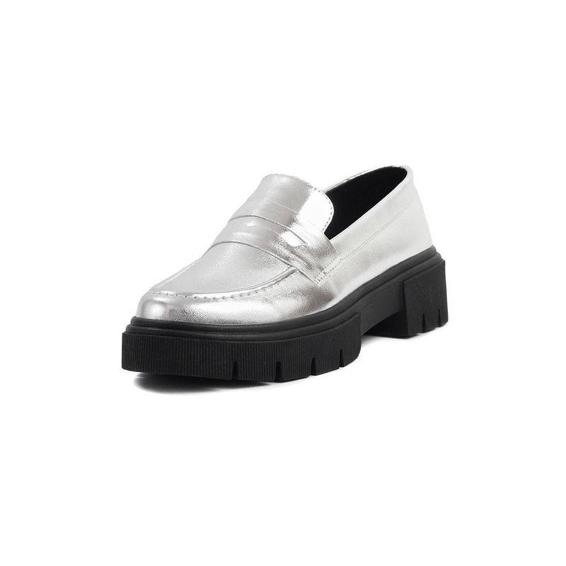 BALLERINA - Mocasín Plateado Ballerinas Abbi