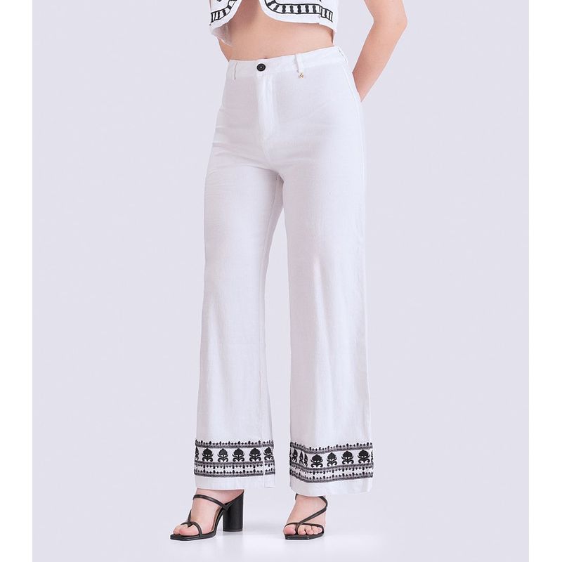 DEREK - Pantalon Para Mujer Con Bordado Derek