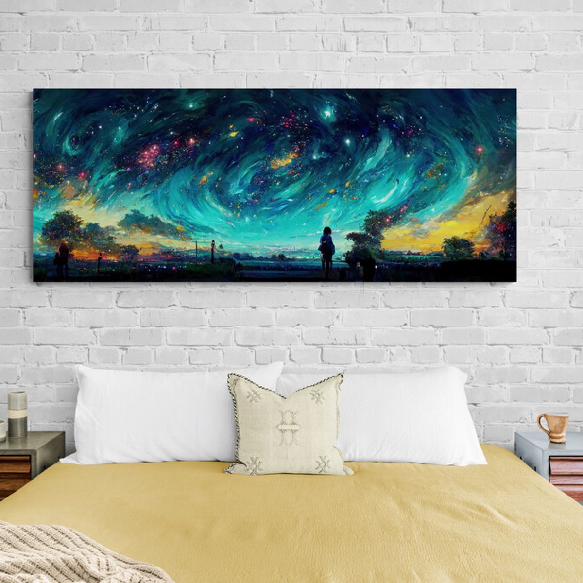 TAYRONA STORE - Cuadro Lienzo Para Habitaciones Noche Estrellada 020 175x70cm