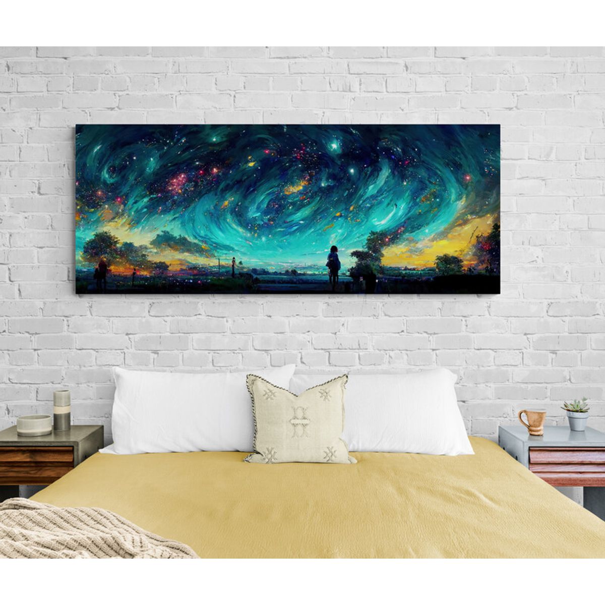TAYRONA STORE - Cuadro Lienzo Para Habitaciones Noche Estrellada 020 175x70cm