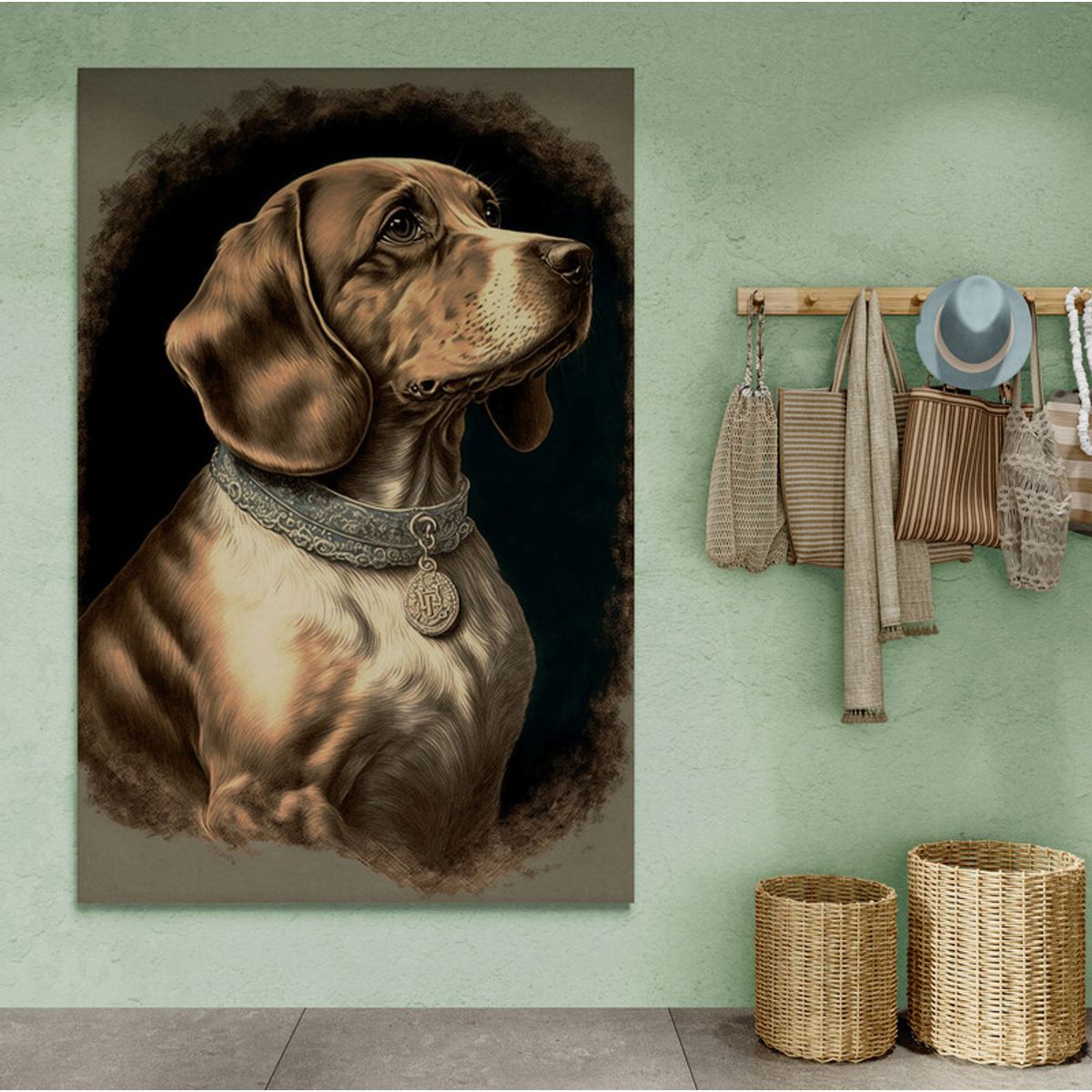 TAYRONA STORE - Cuadro En Lienzo Para Habitaciones Perro 197 70x100cm