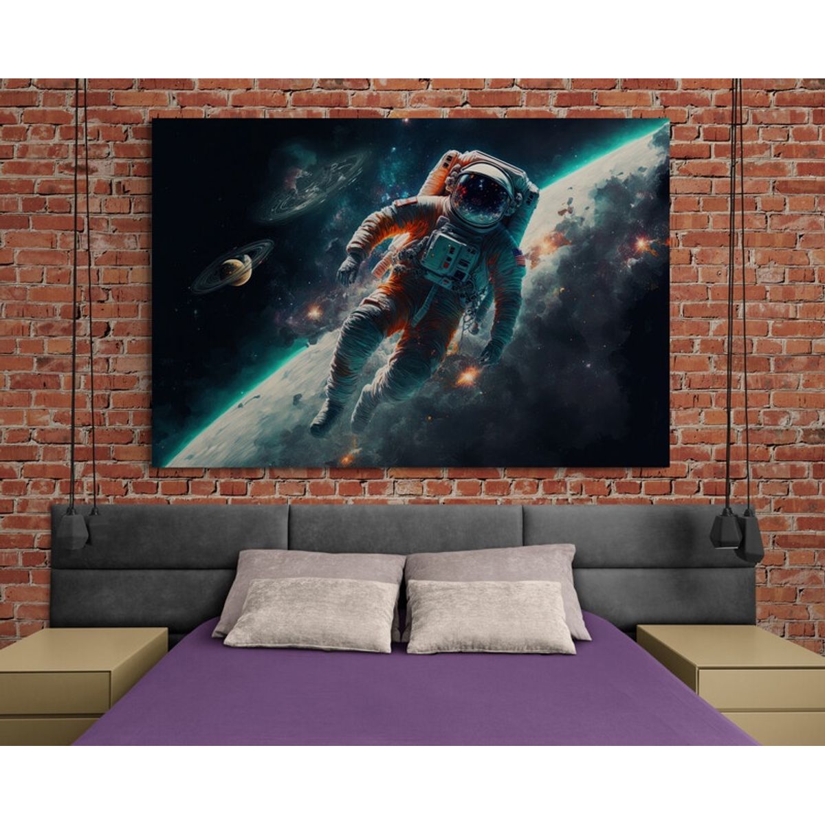 TAYRONA STORE - Cuadro En Lienzo Para Habitaciones Astronauta 050 50x35cm