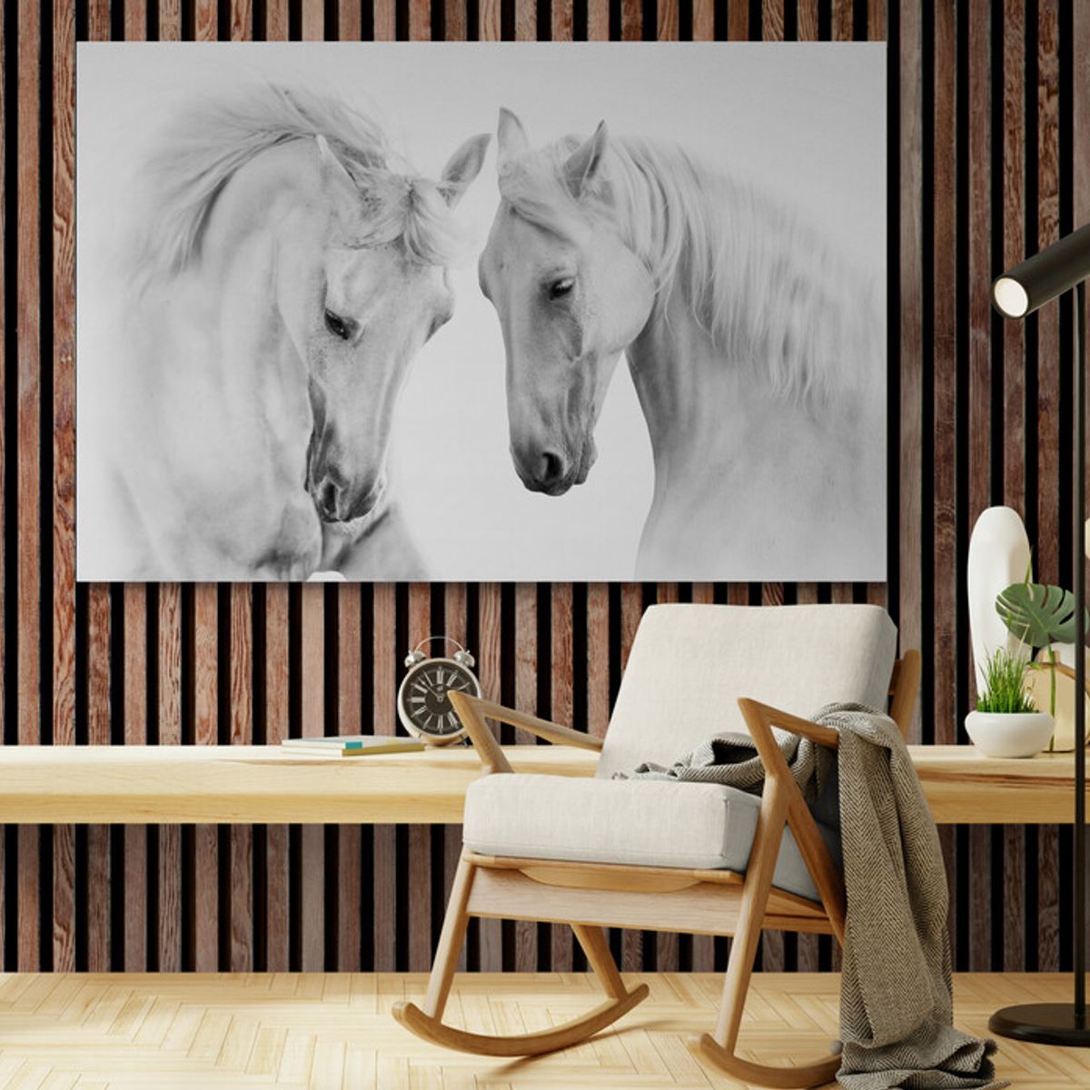 TAYRONA STORE - Cuadro En Lienzo Para Habitaciones Caballos 166 50x35cm.