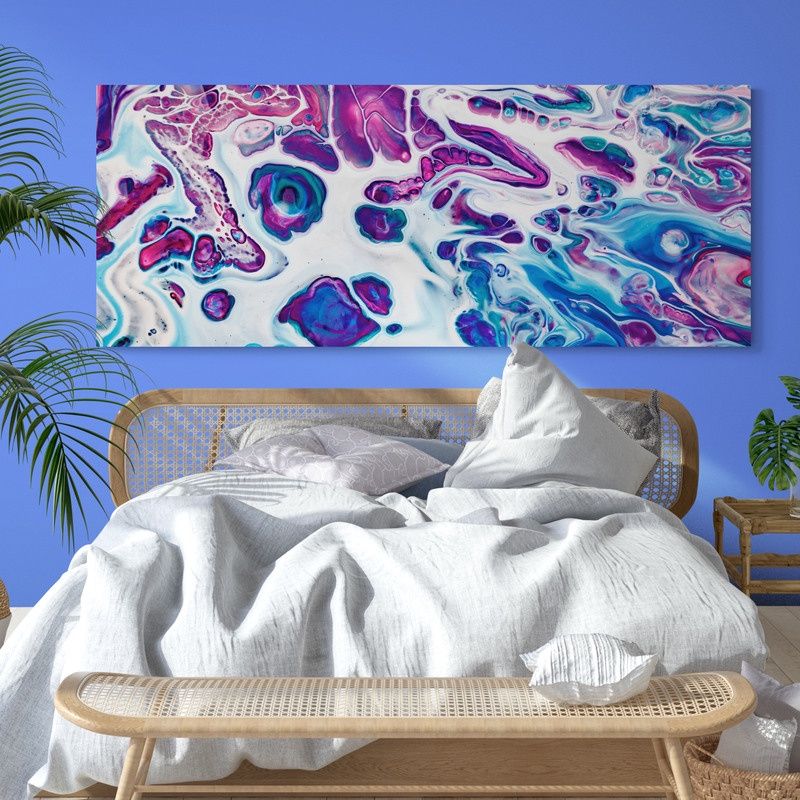 TAYRONA STORE - Cuadro En Lienzo Para Habitaciones Abstracto Colores 084 100x40cm