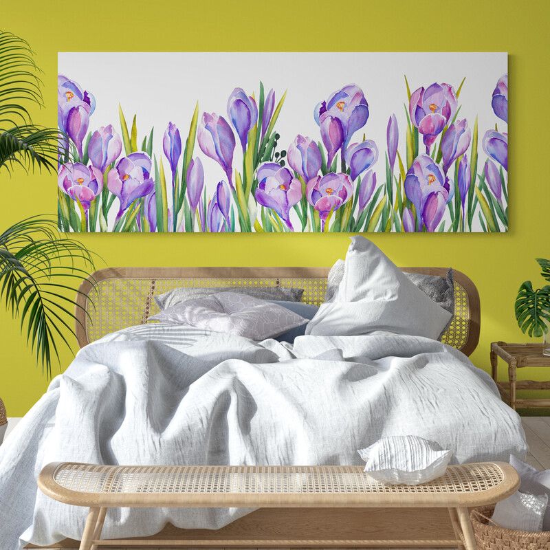 TAYRONA STORE - Cuadro En Lienzo Para Habitaciones Pintura Flores 320 100x40cm