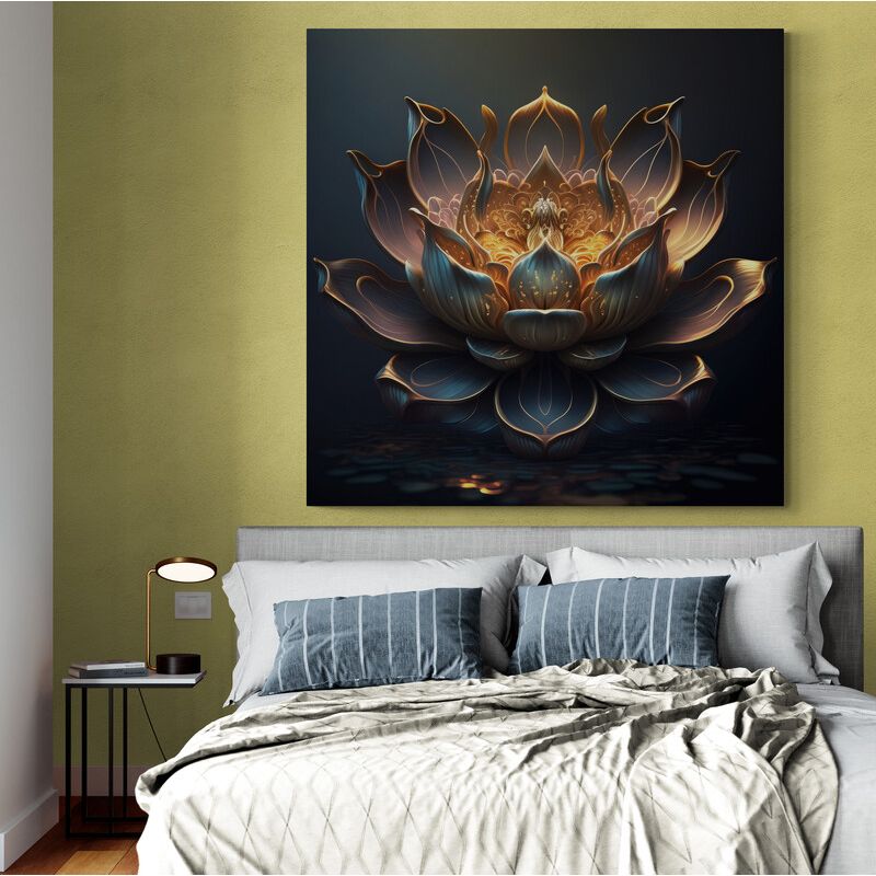 TAYRONA STORE - Cuadro En Lienzo Para Habitaciones Flor De Loto 075 90x90cm