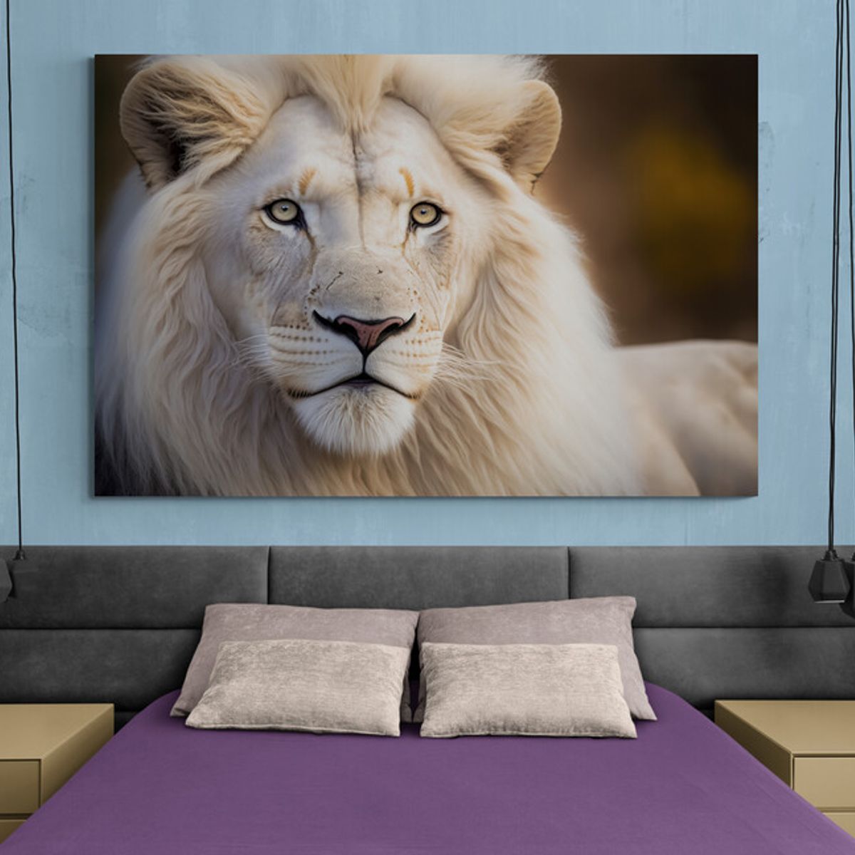 TAYRONA STORE - Cuadro En Lienzo Para Habitaciones Leon Colores 160 120x80cm