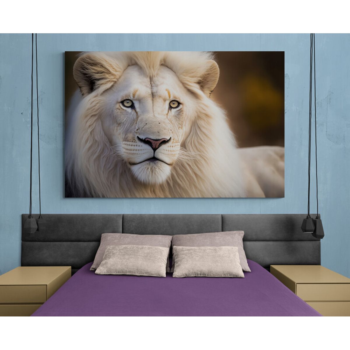 TAYRONA STORE - Cuadro En Lienzo Para Habitaciones Leon Colores 160 120x80cm