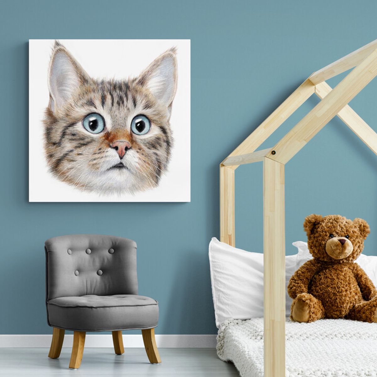 TAYRONA STORE - Cuadro En Lienzo Para Habitaciones Gatos 215 50x50cm.