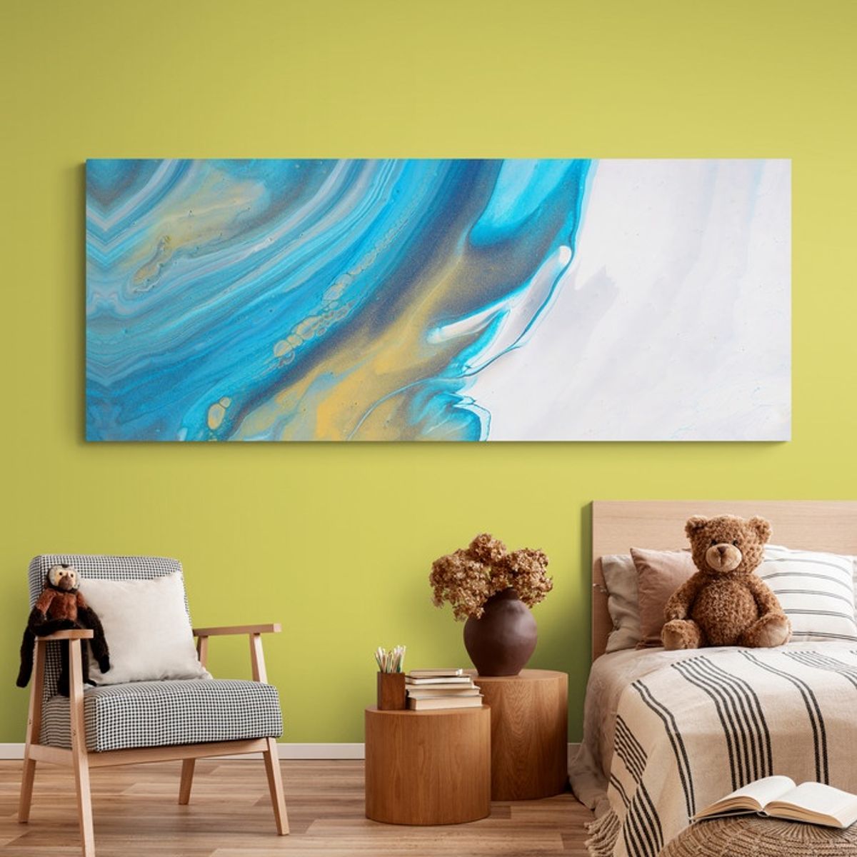 TAYRONA STORE - Cuadro En Lienzo Para Habitaciones Abstracto Colores 277 150x60cm.