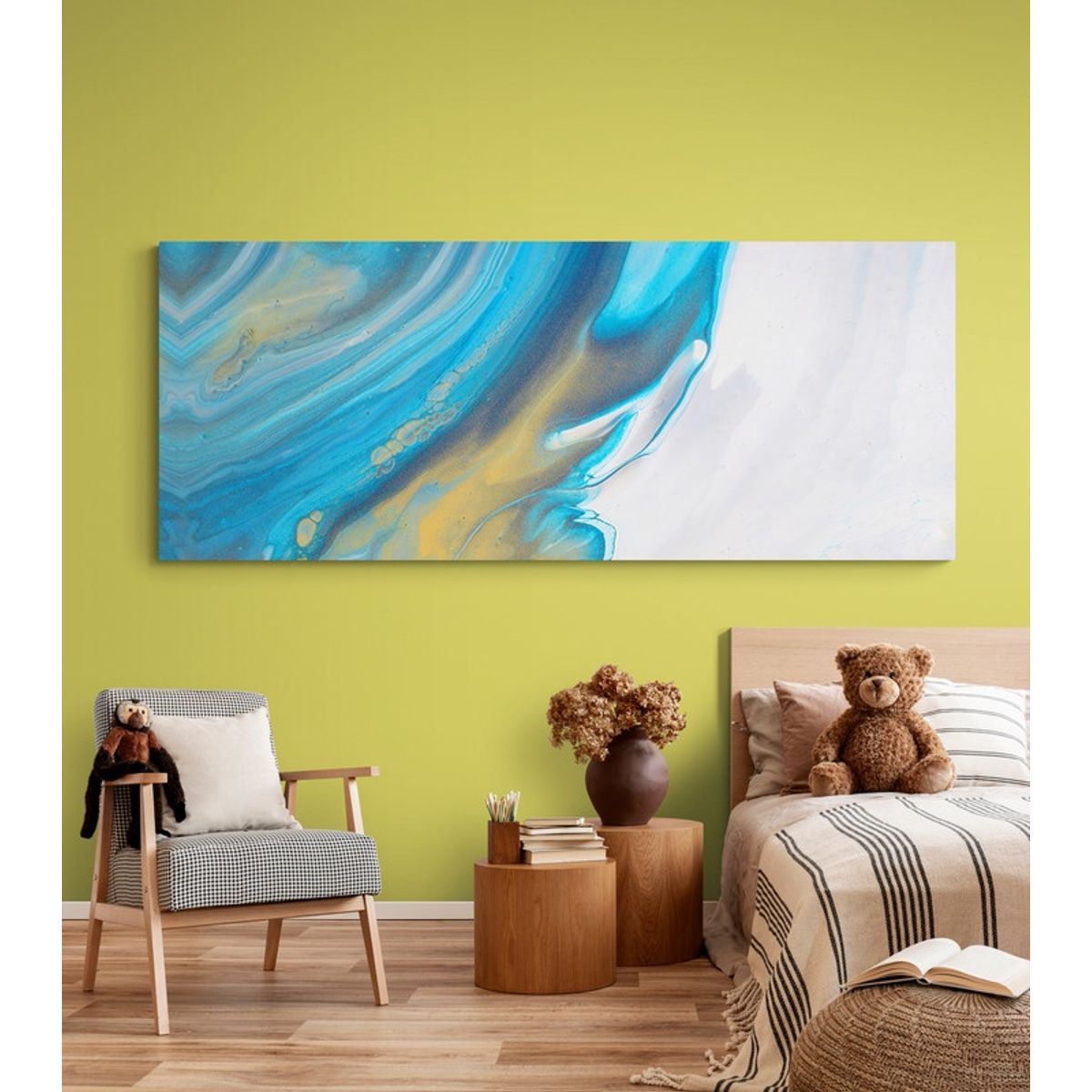 TAYRONA STORE - Cuadro En Lienzo Para Habitaciones Abstracto Colores 277 150x60cm.