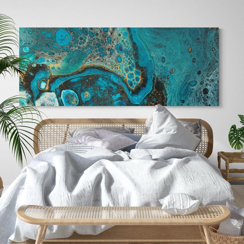 TAYRONA STORE - Cuadro En Lienzo Para Habitaciones Abstracto Colores 066 100x40cm