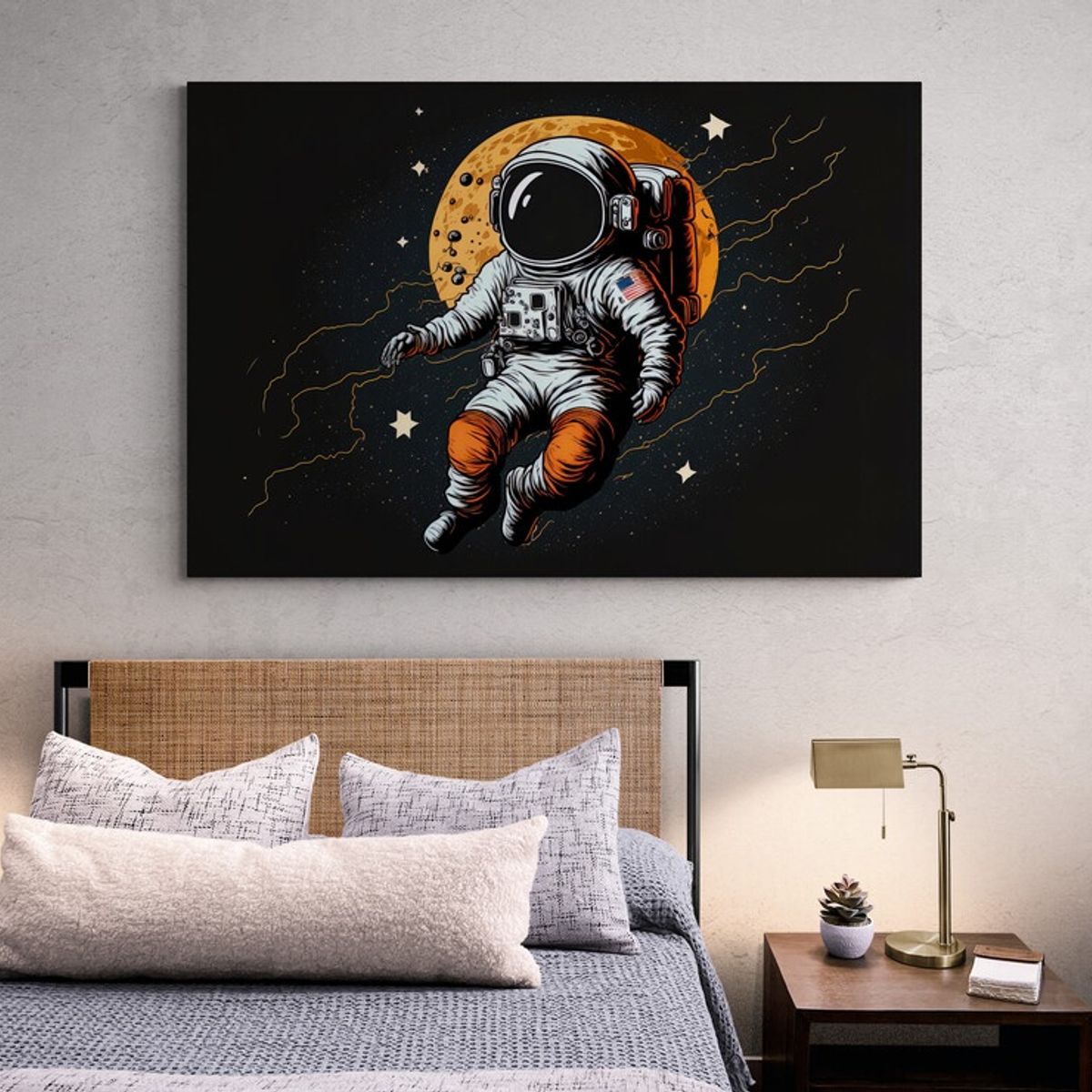 TAYRONA STORE - Cuadro En Lienzo Para Habitaciones Astronauta 079 120x80cm