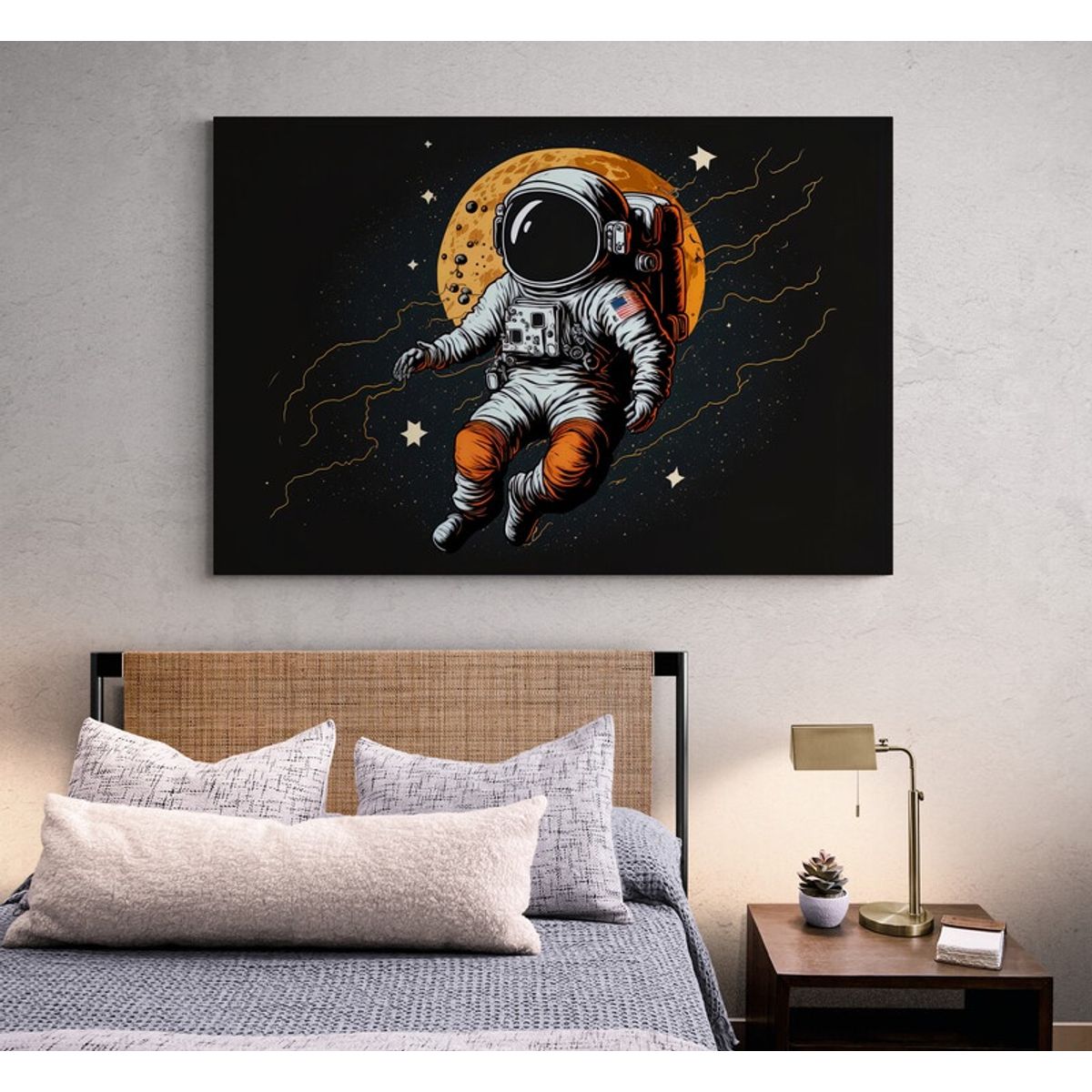 TAYRONA STORE - Cuadro En Lienzo Para Habitaciones Astronauta 079 120x80cm