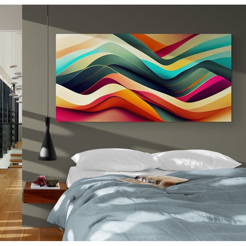 TAYRONA STORE - Cuadro En Lienzo Para Habitaciones Abstracto Colores 264 100x50cm