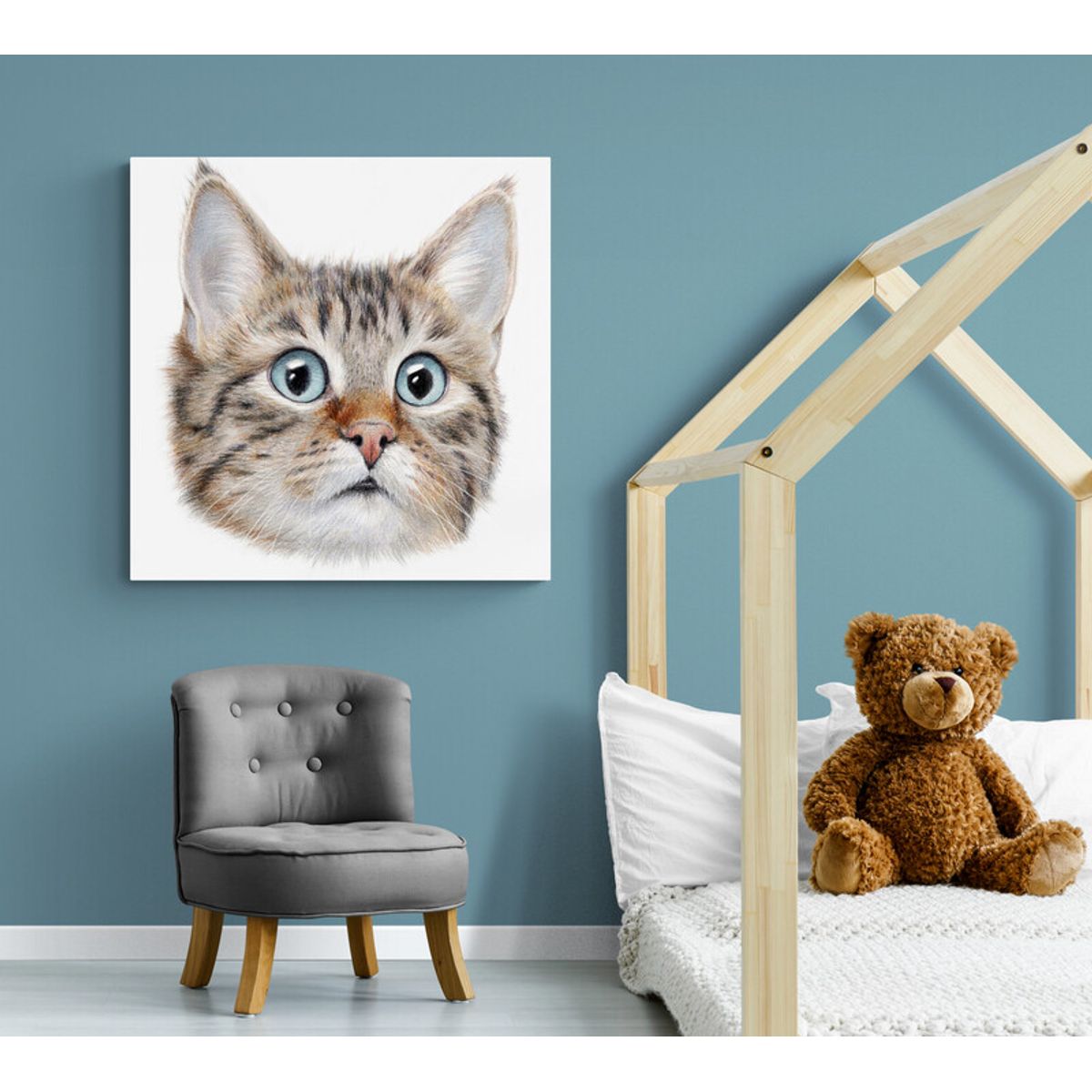 TAYRONA STORE - Cuadro En Lienzo Para Habitaciones Gatos 215 60x60cm