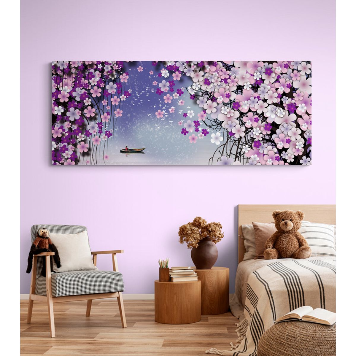 TAYRONA STORE - Cuadro En Lienzo Para Habitaciones Pintura Flores 331 100x40cm