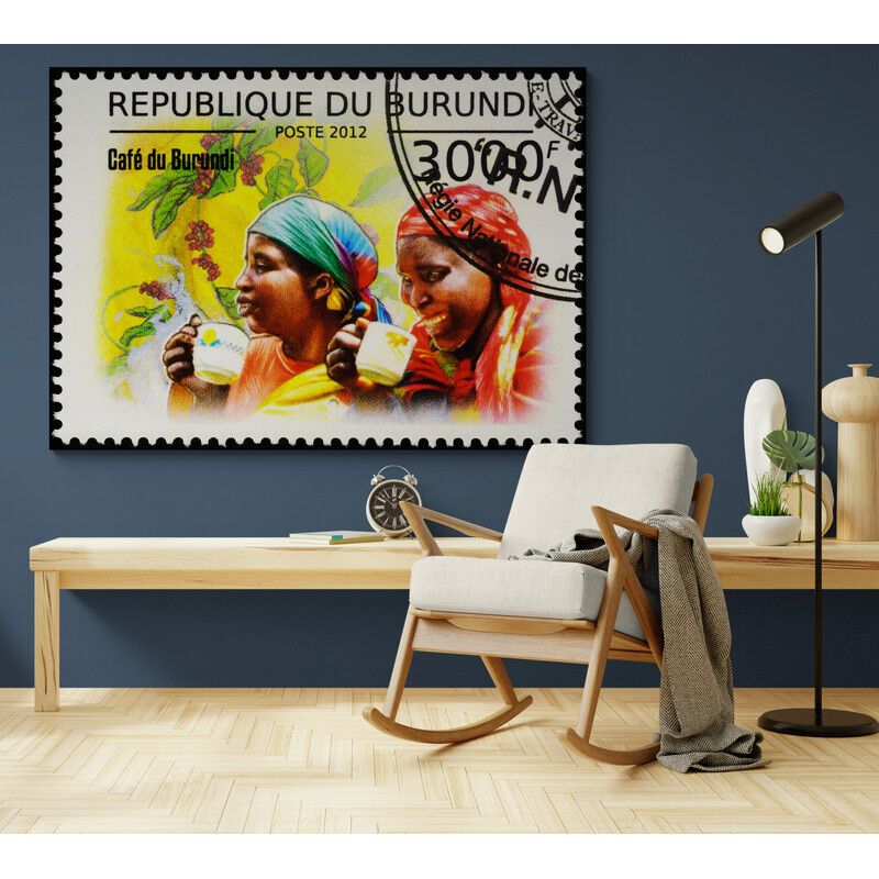 TAYRONA STORE - Cuadro En Lienzo Para Habitaciones Mujeres Estampilla 072 80x60cm