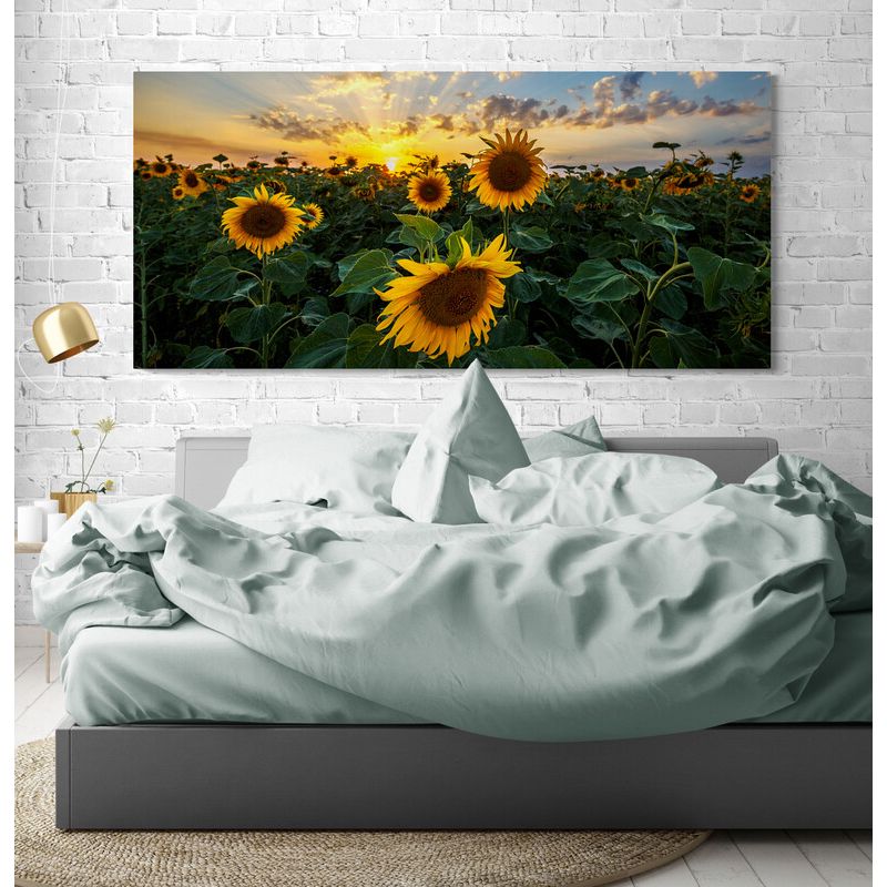 TAYRONA STORE - Cuadro En Lienzo Para Habitaciones Girasoles 012 90x40cm