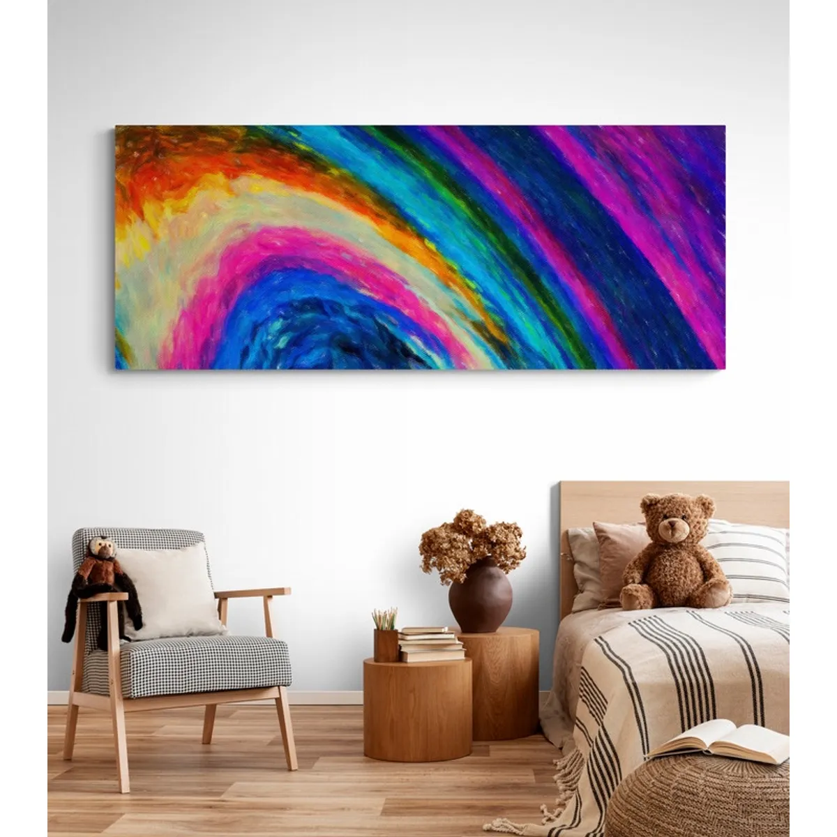 TAYRONA STORE - Cuadro En Lienzo Para Habitaciones Abstracto Colores 127 125x50cm