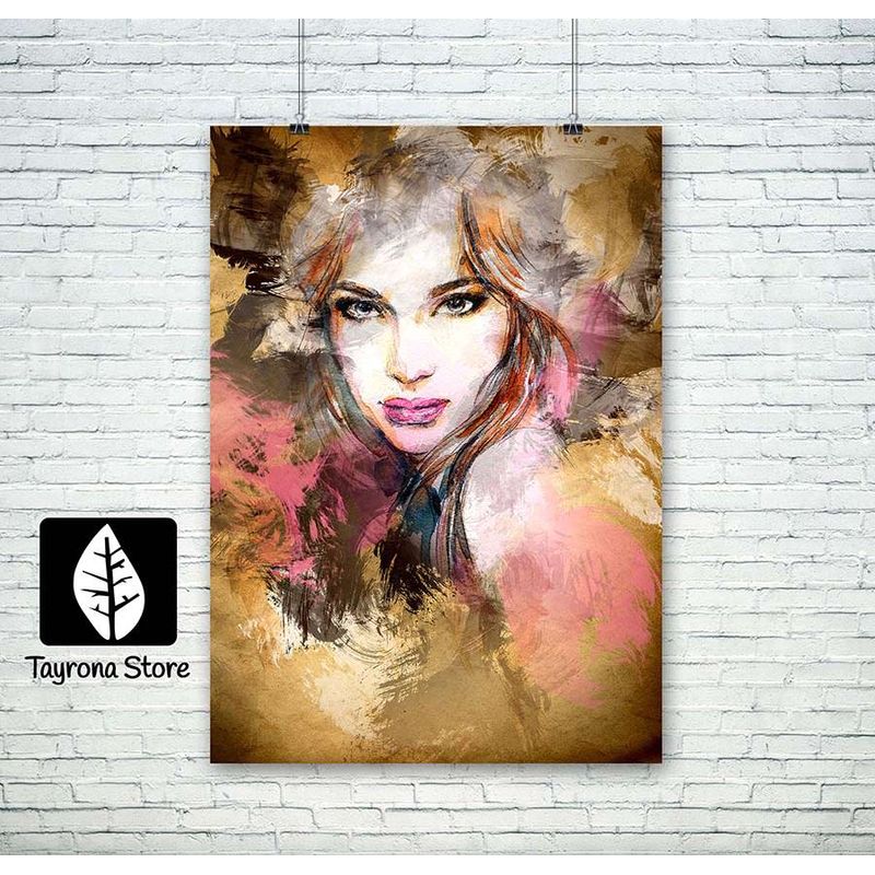 TAYRONA STORE - Cuadro En Lienzo Para Habitaciones Cara Mujer Art 14 50x35cm