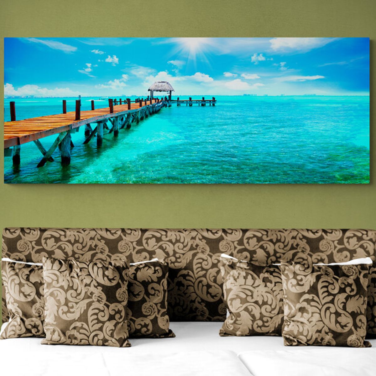 TAYRONA STORE - Cuadro En Lienzo Para Habitaciones Playa 120 100x40cm