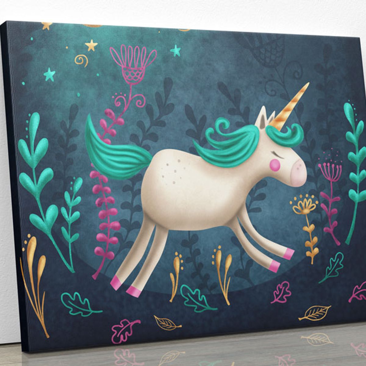 TAYRONA STORE - Cuadro En Lienzo Para Habitaciones Unicornio 100 75x60cm