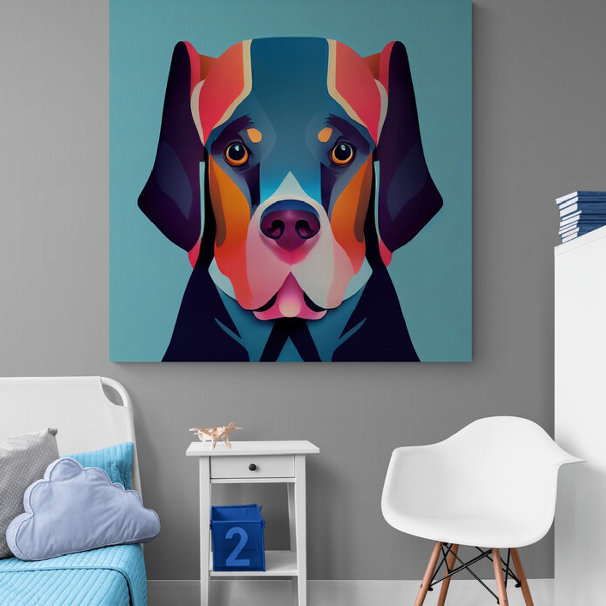 TAYRONA STORE - Cuadro En Lienzo Para Habitaciones Perro 136 100x100cm