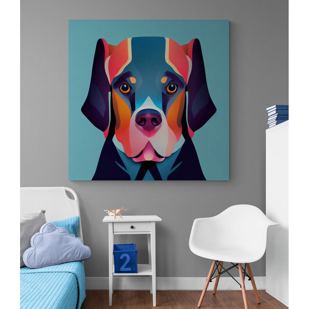 TAYRONA STORE - Cuadro En Lienzo Para Habitaciones Perro 136 100x100cm