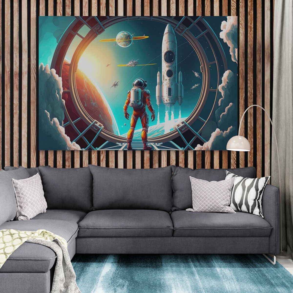 TAYRONA STORE - Cuadro En Lienzo Para Habitaciones Astronauta 081 70x50cm