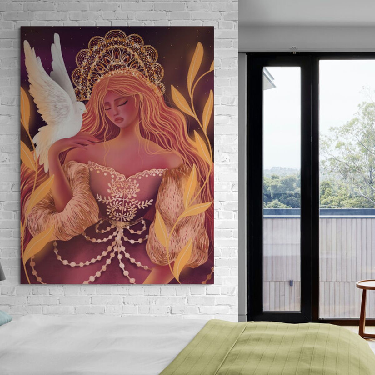 TAYRONA STORE - Cuadro En Lienzo Para Habitaciones Pintura Mujer 021 60x80cm