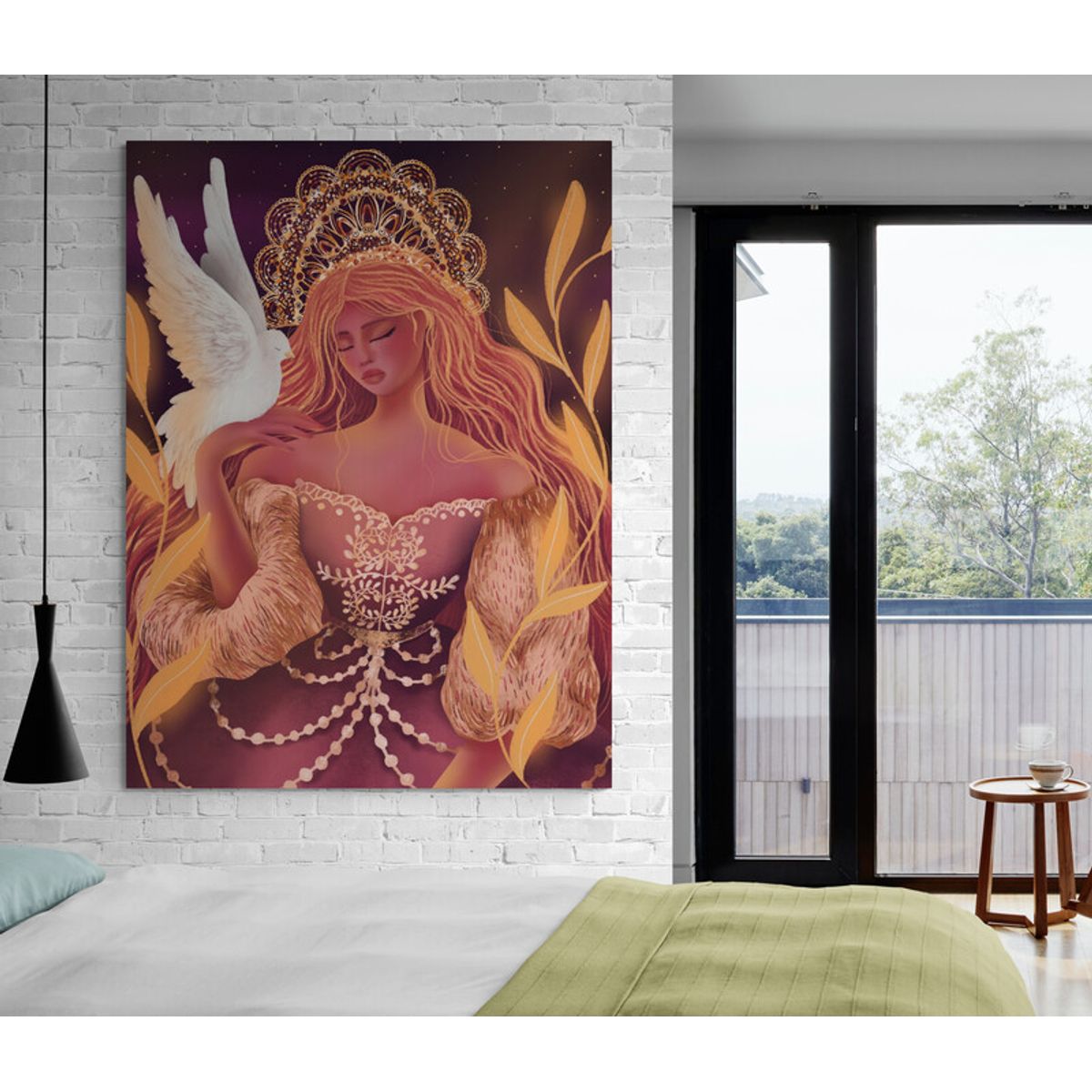 TAYRONA STORE - Cuadro En Lienzo Para Habitaciones Pintura Mujer 021 60x80cm