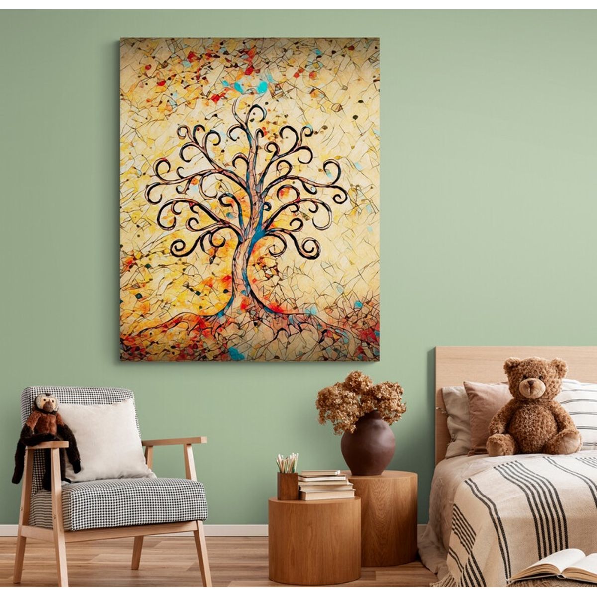 TAYRONA STORE - Cuadro Lienzo Para Habitaciones Arbol De La Vida 039 40x50cm