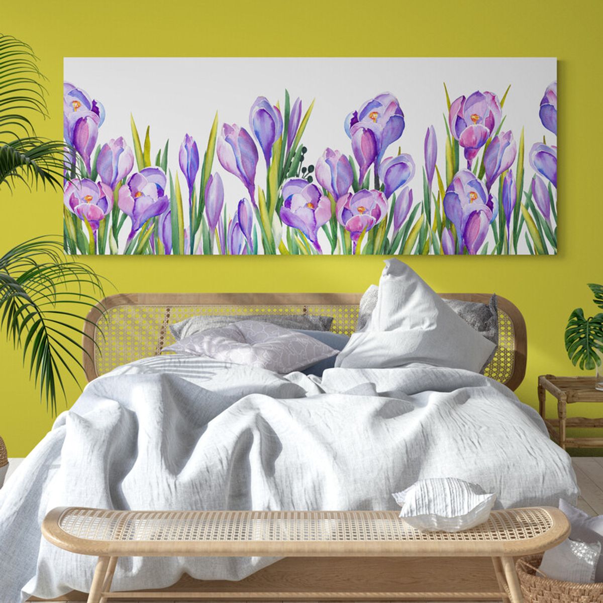 TAYRONA STORE - Cuadro En Lienzo Para Habitaciones Pintura Flores 320 125x50cm