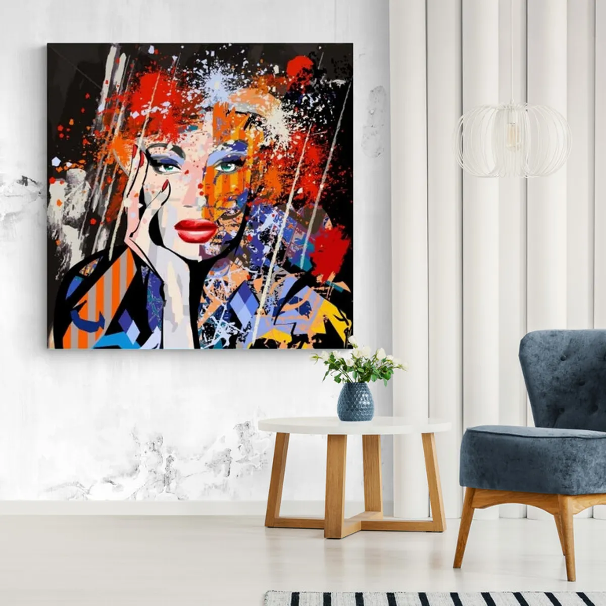 TAYRONA STORE - Cuadro En Lienzo Para Habitaciones Pintura Mujer 063 50x50cm