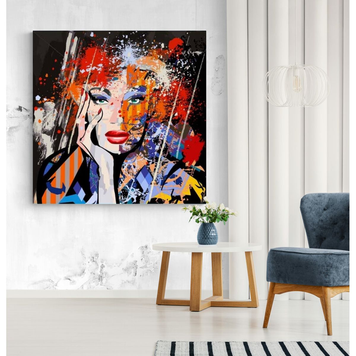 TAYRONA STORE - Cuadro En Lienzo Para Habitaciones Pintura Mujer 063 50x50cm