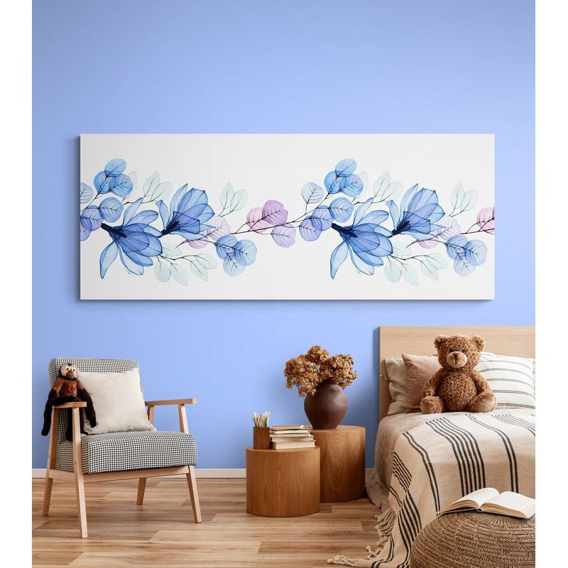 TAYRONA STORE - Cuadro En Lienzo Para Habitaciones Pintura Flores 334 100x40cm