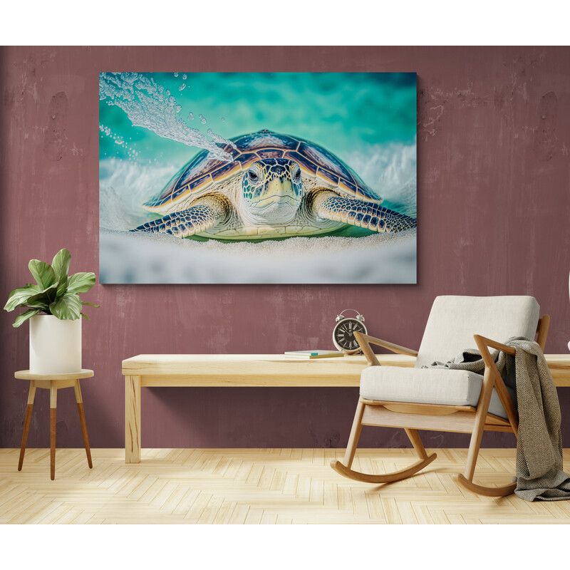 TAYRONA STORE - Cuadro En Lienzo Para Habitaciones Tortugas 046 100x70cm