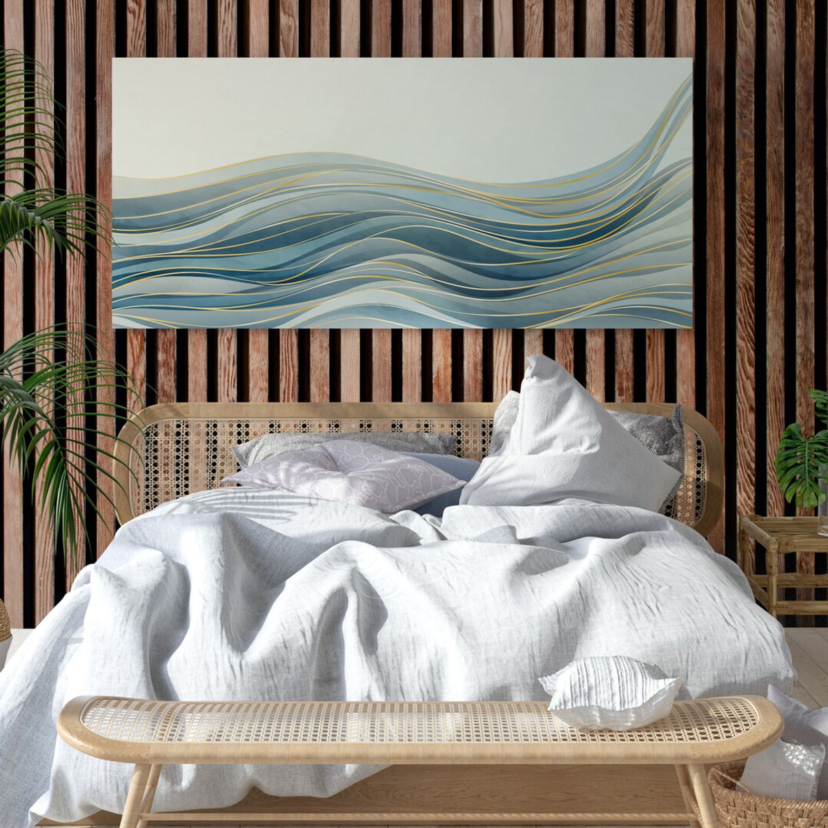TAYRONA STORE - Cuadro En Lienzo Para Habitaciones Oceano Mar Olas 013 90x40cm