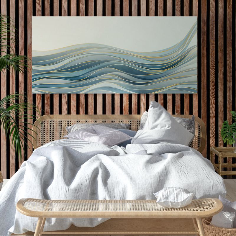 TAYRONA STORE - Cuadro En Lienzo Para Habitaciones Oceano Mar Olas 013 90x40cm