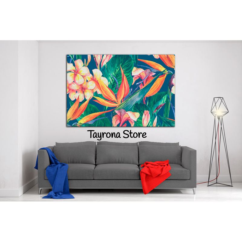TAYRONA STORE - Cuadro En Lienzo Para Habitaciones Flores 190 50x35cm